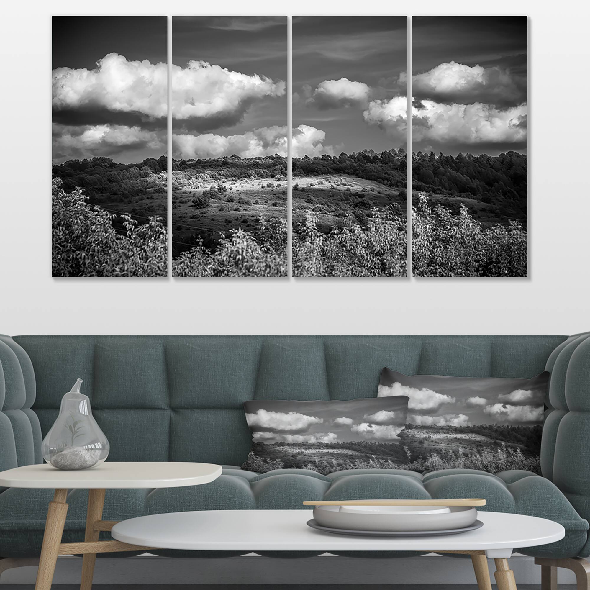 Designart - Green Hills under Cloudy Sky